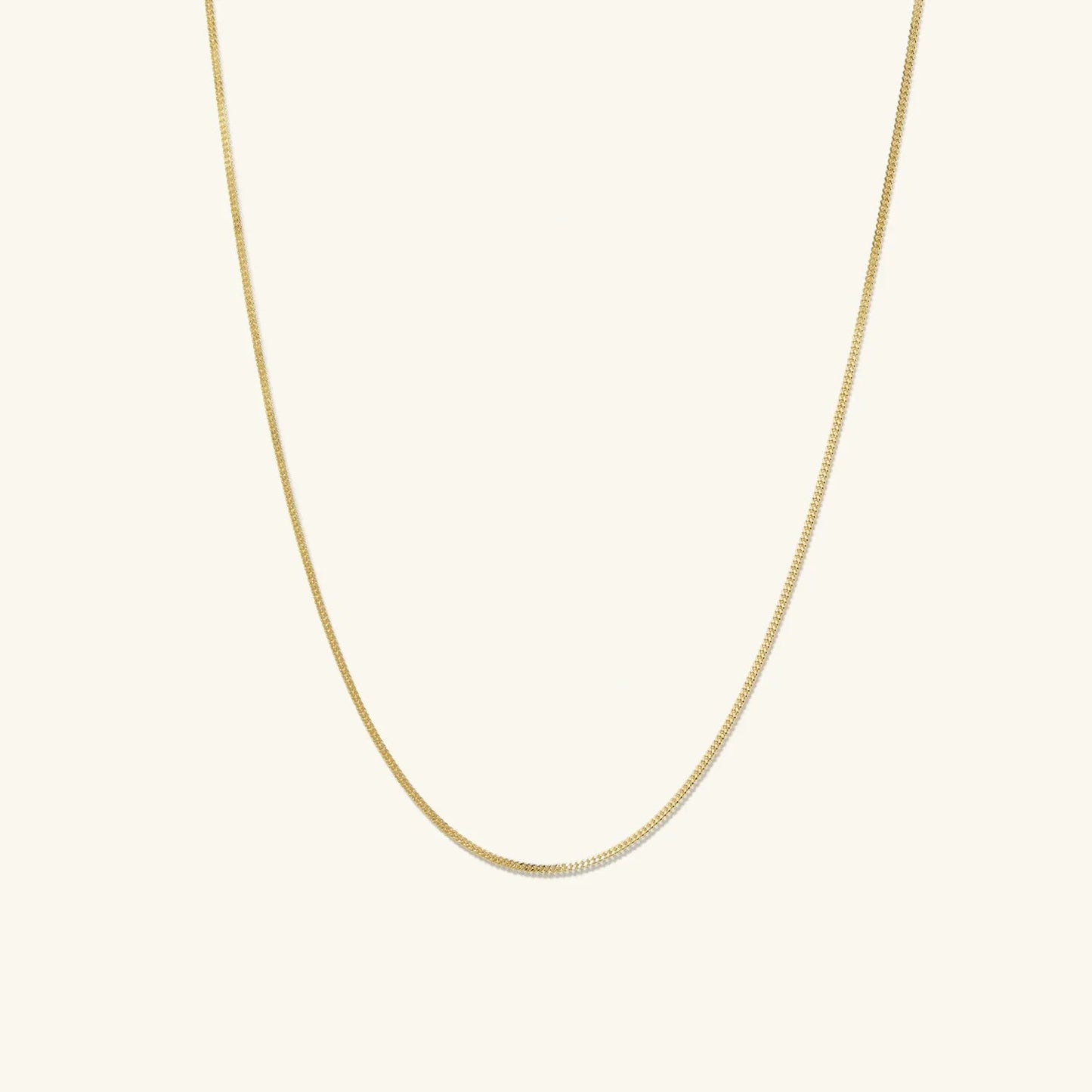 14K Yellow Gold Dainty Curb Link Necklace