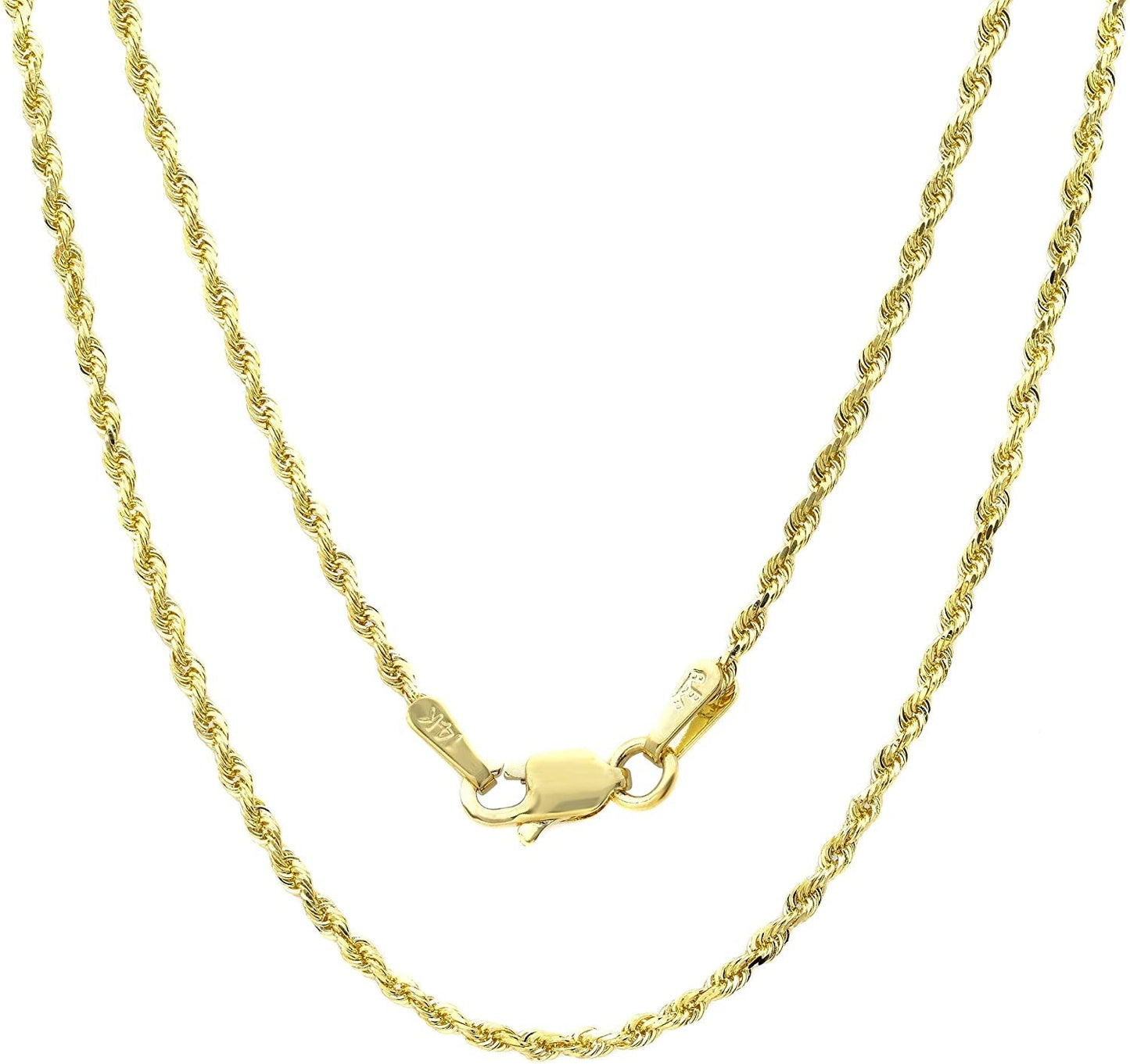 14K Yellow Gold Thin Rope Necklace