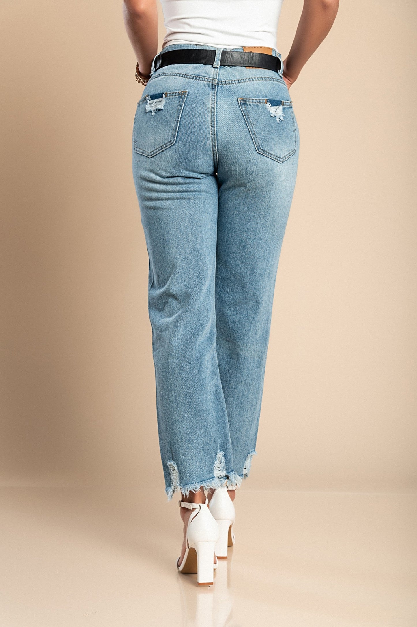 Women’s Cotton Ripped Camo Pocket Denim