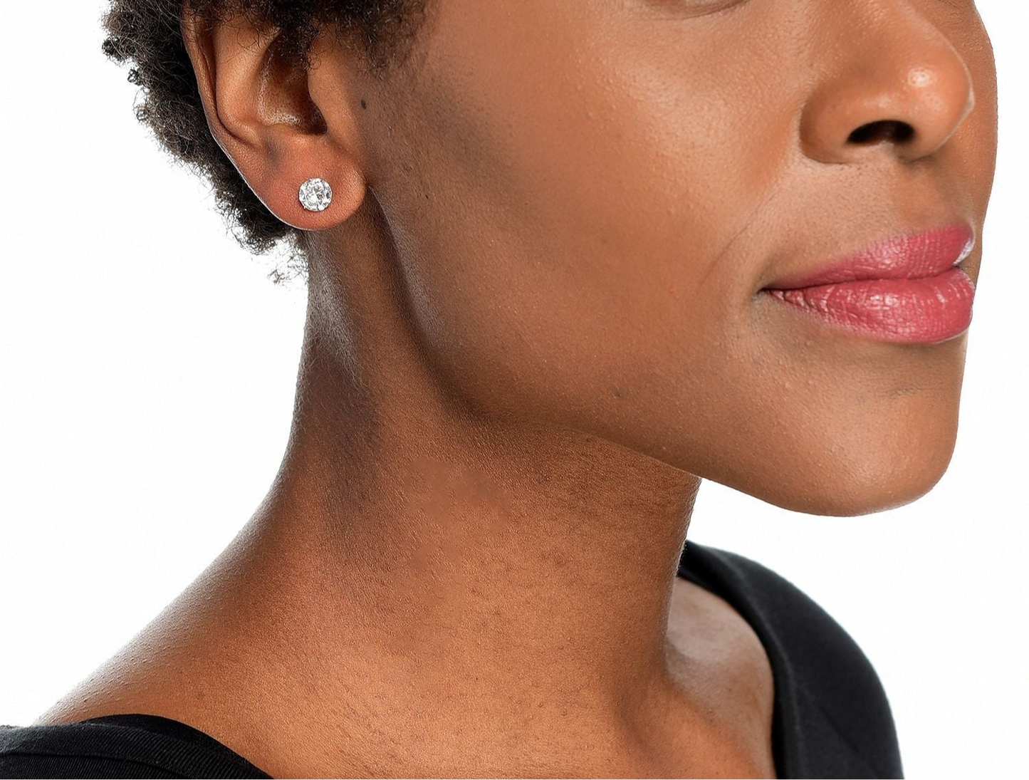 14K Yellow Gold Round CZ Stud Earrings