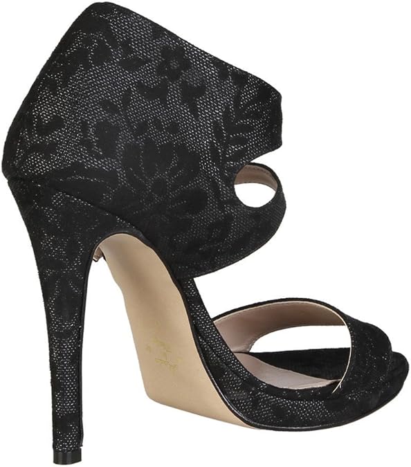 Made in Italia Floral Suede Stiletto (Black)