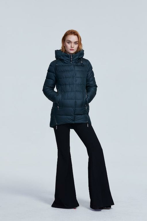 Cotton Padded Long Puffer Jacket with Hood