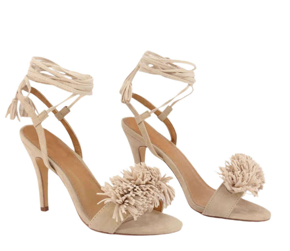 Arnaldo Toscani Fringe Strap Stilettos (Nude)