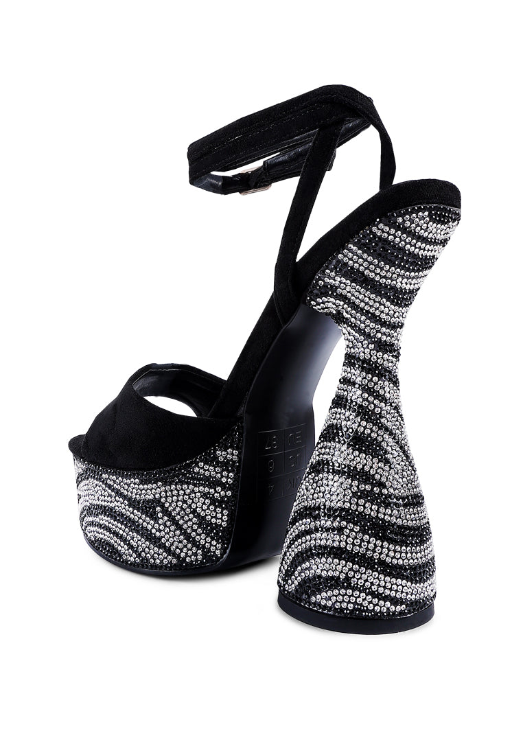 London Rag “Backstage” Rhinestone High Platform Hourglass Sandals