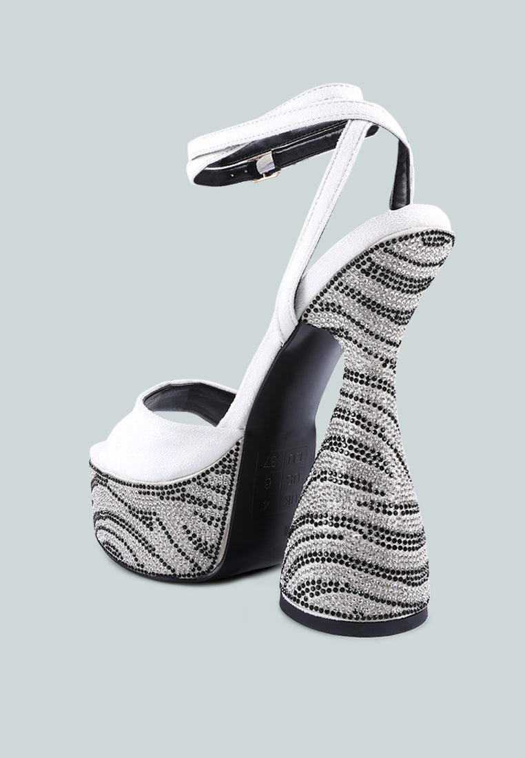 London Rag “Backstage” Rhinestone High Platform Hourglass Sandals