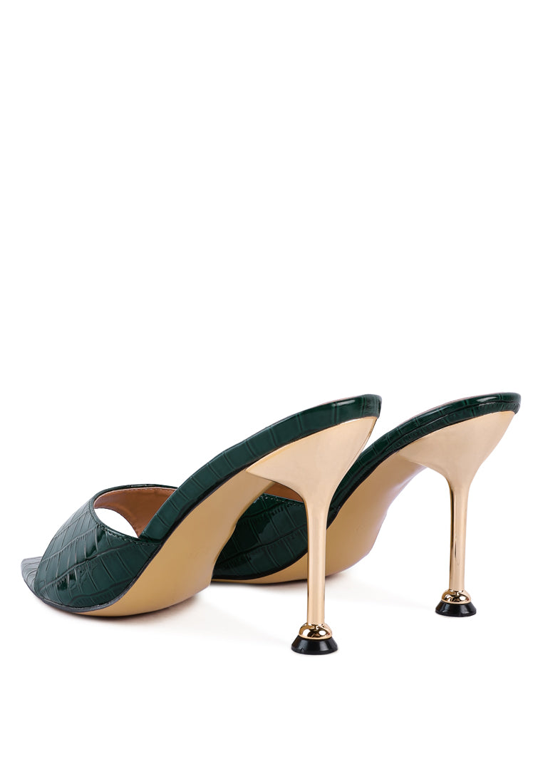 London Rag “French Cut” Patent Leather Croc Mule