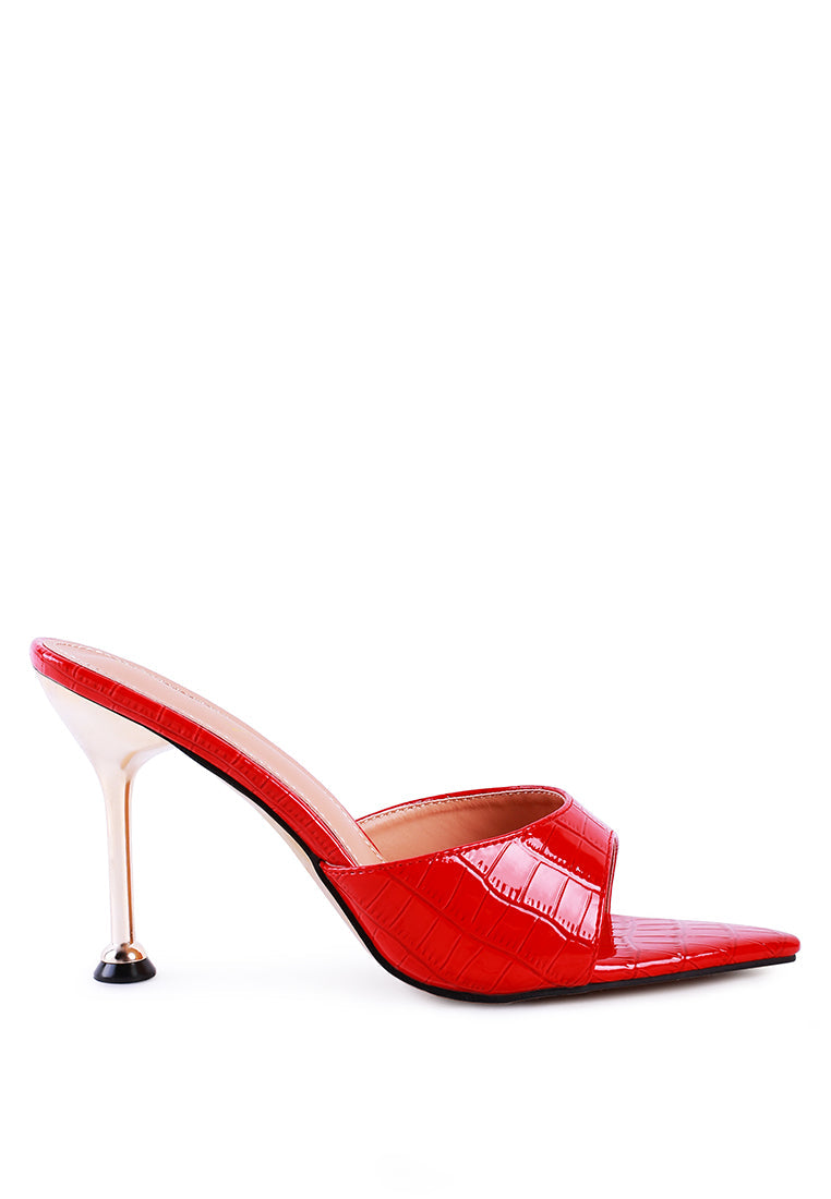 London Rag “French Cut” Patent Leather Croc Mule