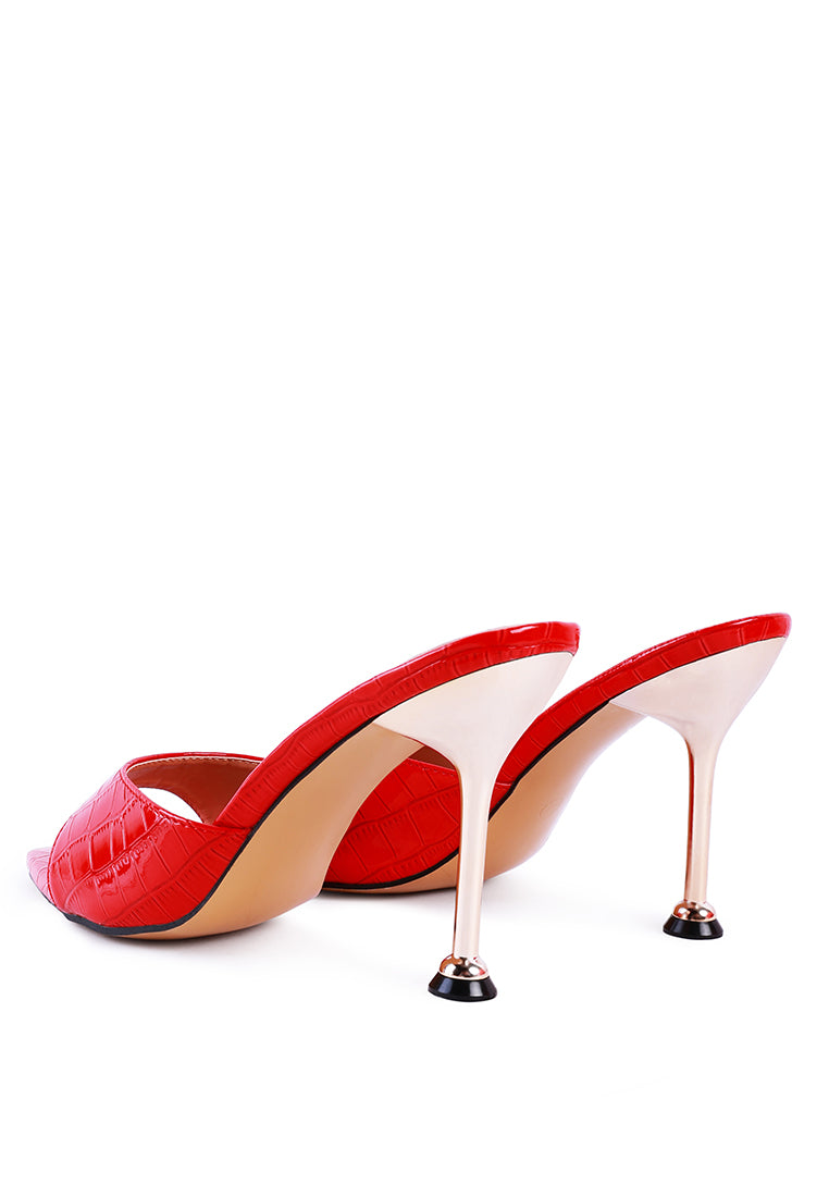London Rag “French Cut” Patent Leather Croc Mule