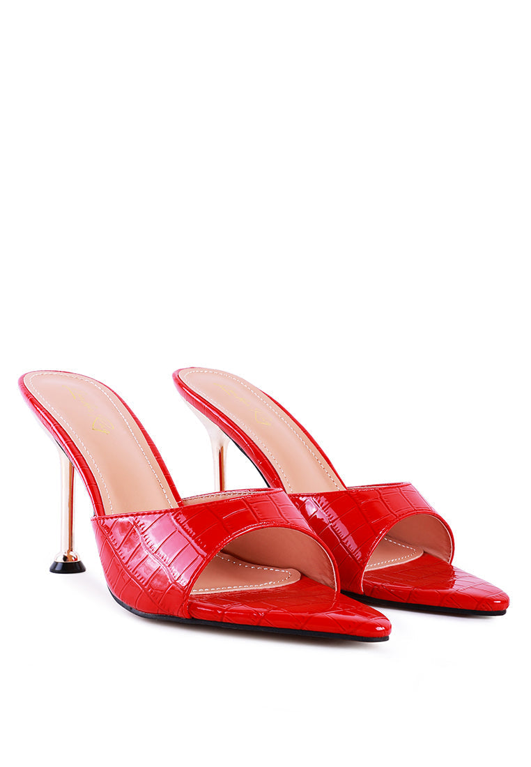 London Rag “French Cut” Patent Leather Croc Mule