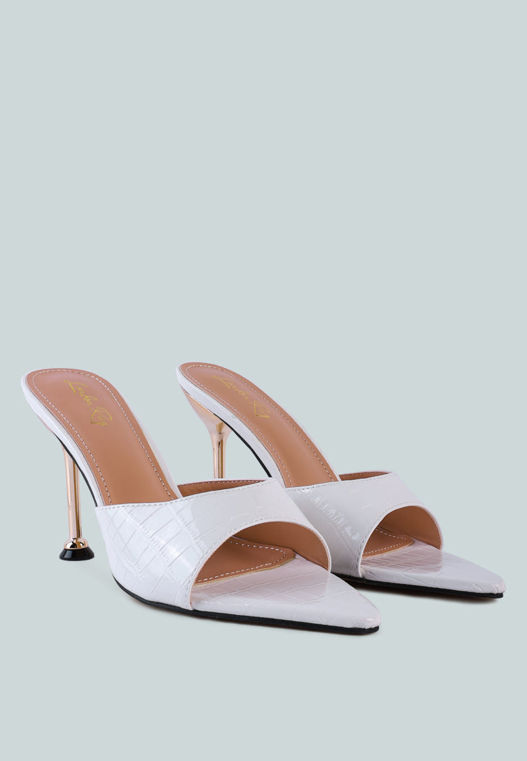 London Rag “French Cut” Patent Leather Croc Mule