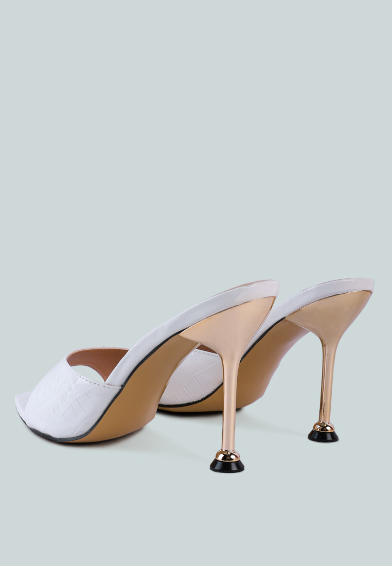 London Rag “French Cut” Patent Leather Croc Mule
