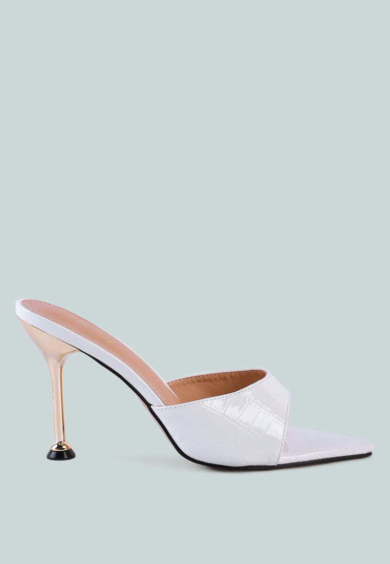 London Rag “French Cut” Patent Leather Croc Mule