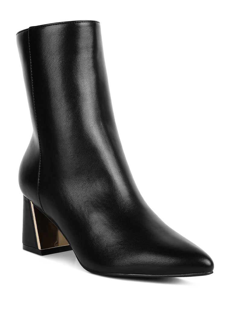 London Rag "Kaira" Metallic Accent Point Toe Ankle Boots