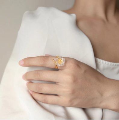18K Plated Sakura Blossom Ring