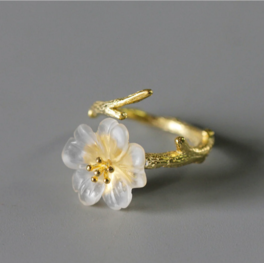 18K Plated Sakura Blossom Ring
