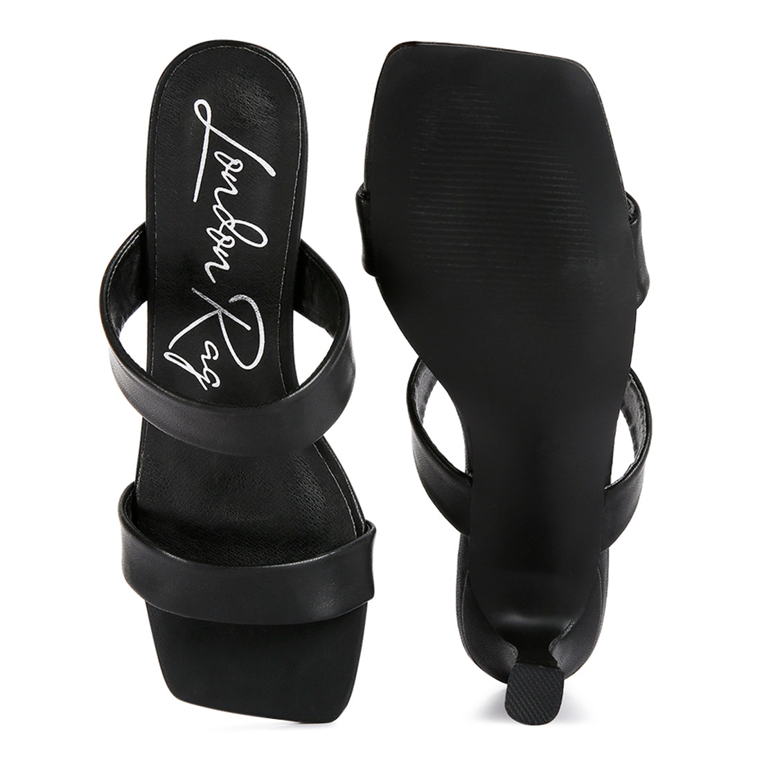 London Rag Kitten Mule Sandals (Black)