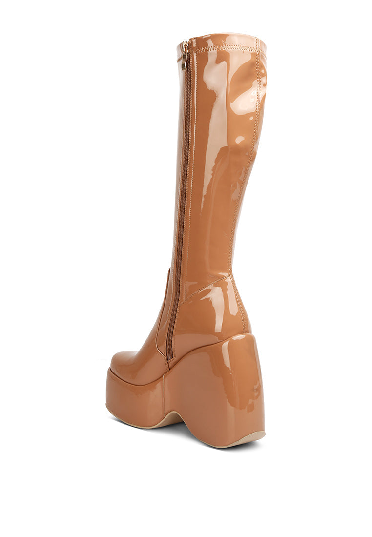 London Rag “Dirty Dance” PU High Platfrom Calf Boots