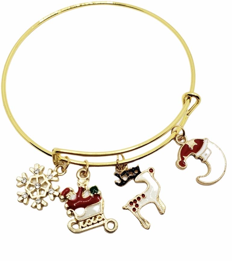 Gold Plated Christmas Charm Bracelet