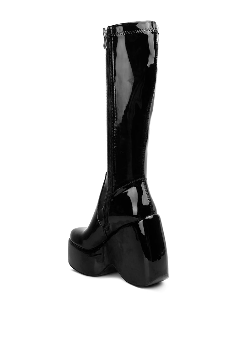 London Rag “Dirty Dance” PU High Platfrom Calf Boots
