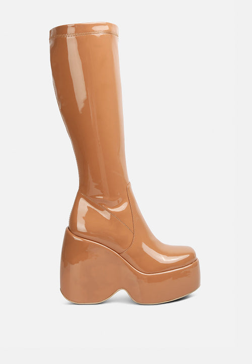 London Rag “Dirty Dance” PU High Platfrom Calf Boots