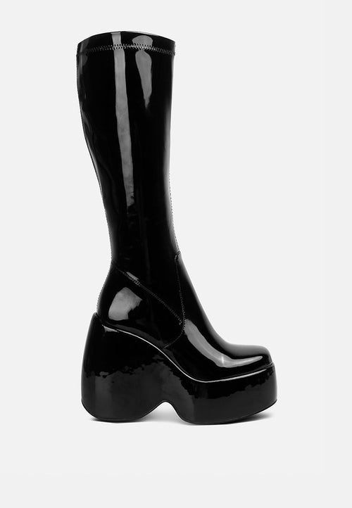 London Rag “Dirty Dance” PU High Platfrom Calf Boots