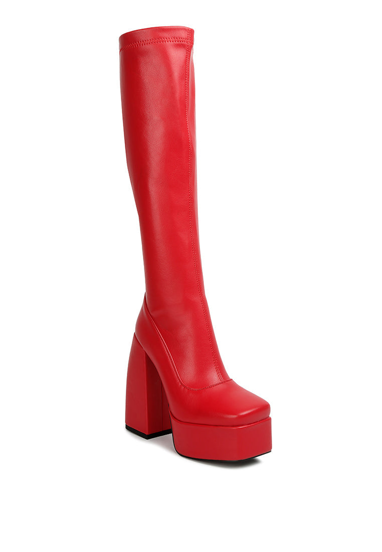 London Rag “Fanning” Platform Long Boots
