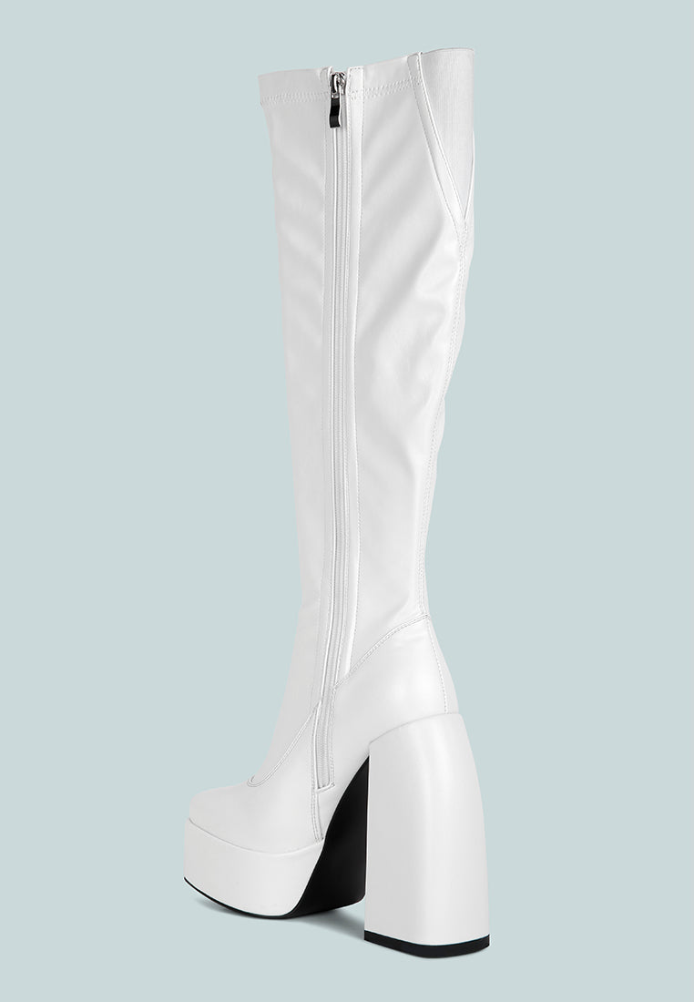 London Rag “Fanning” Platform Long Boots