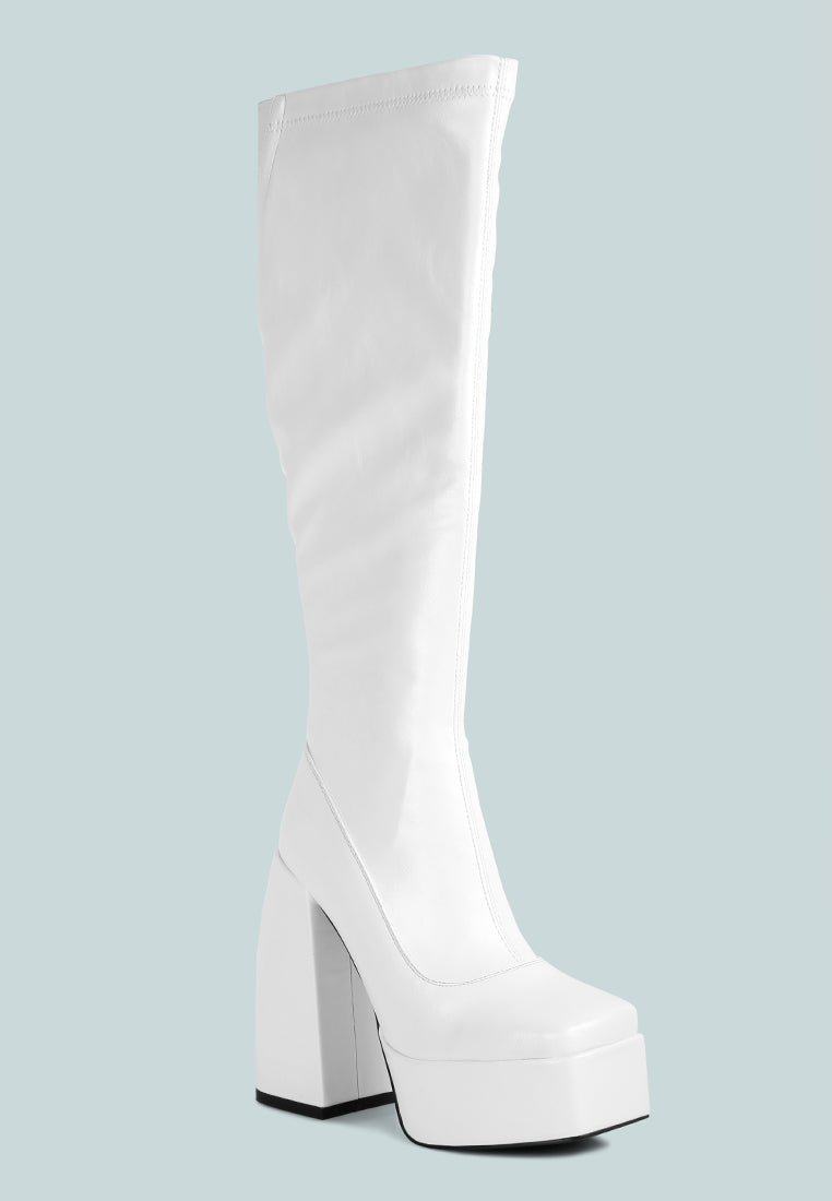 London Rag “Fanning” Platform Long Boots
