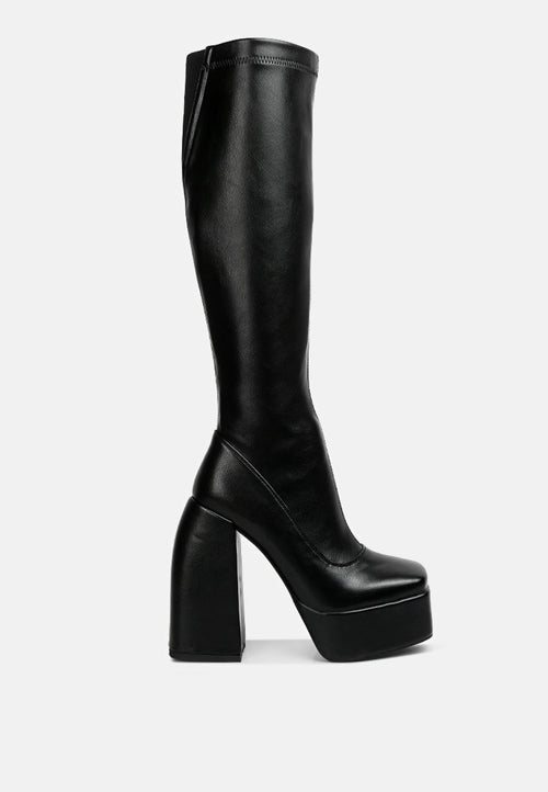 London Rag “Fanning” Platform Long Boots