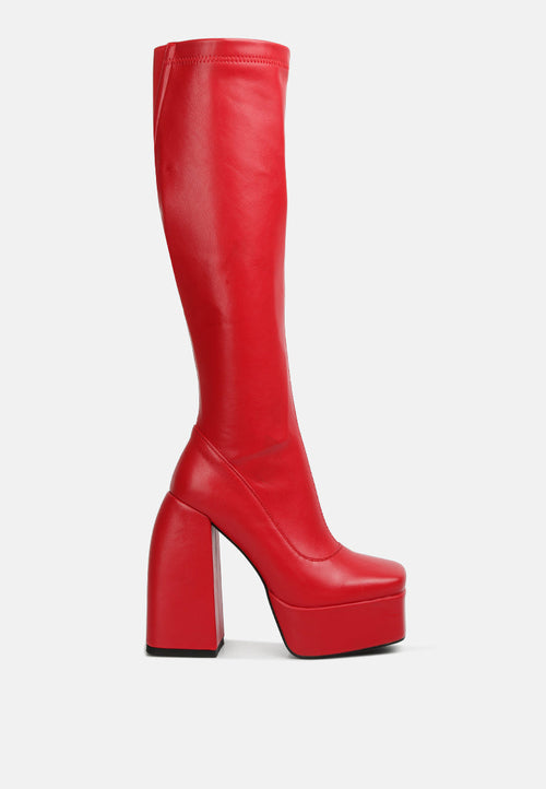 London Rag “Fanning” Platform Long Boots