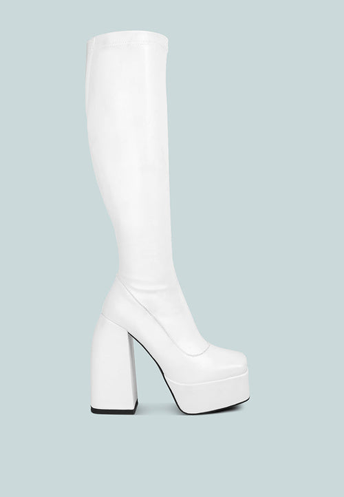 London Rag “Fanning” Platform Long Boots