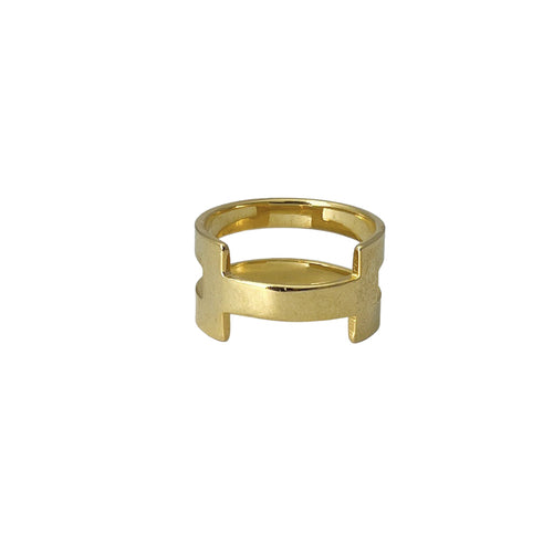 14K Gold Plated Geo Stripe Ring