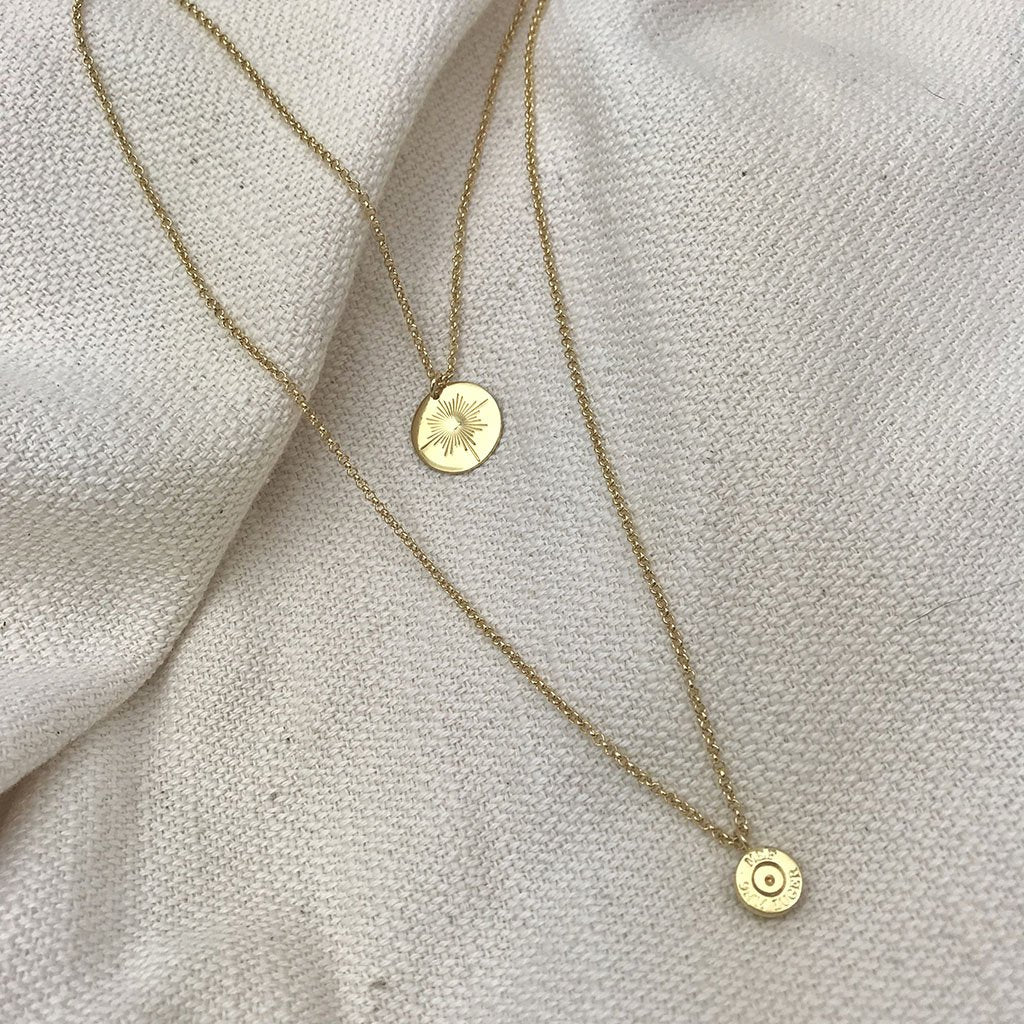 Layered North Star 14k Gold Plated Bullet Necklace