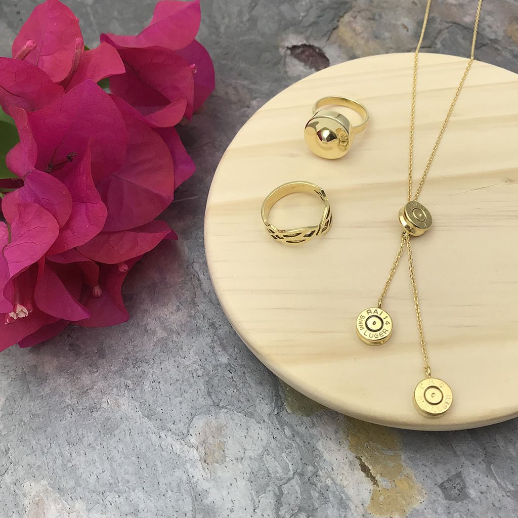 Gold-Tone Bombshell Gong Ring