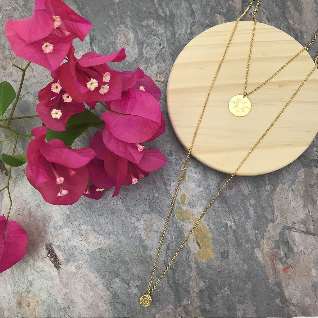 Layered North Star 14k Gold Plated Bullet Necklace