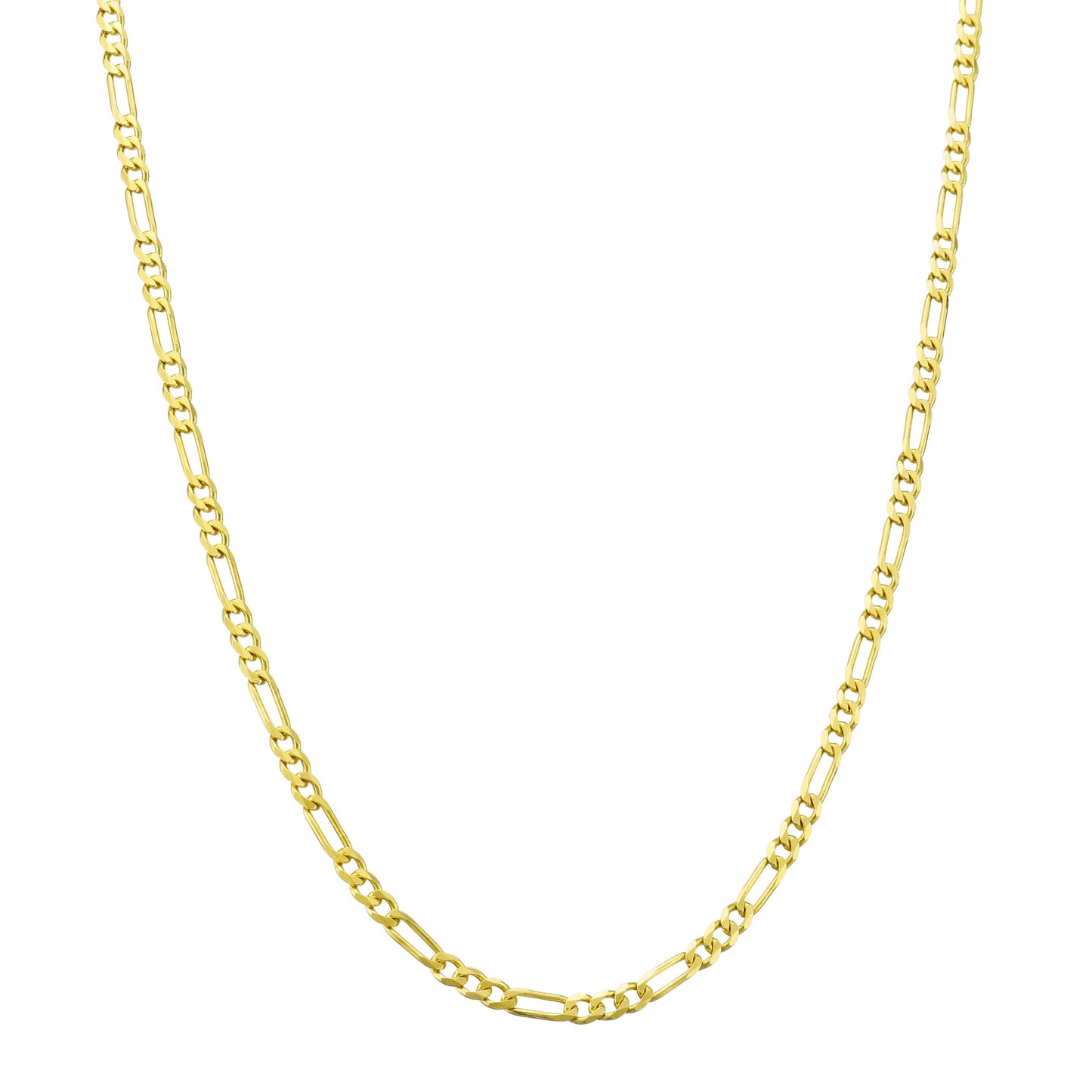 14K Solid Gold Thin Figaro Necklace