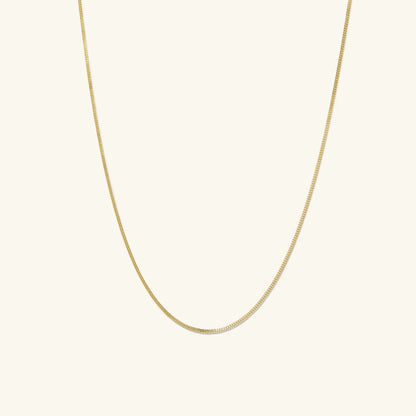 14K Yellow Gold Dainty Curb Link Necklace