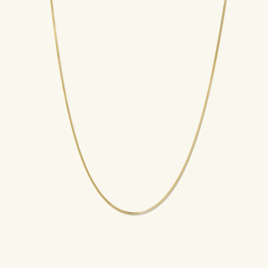 14K Yellow Gold Dainty Curb Link Necklace