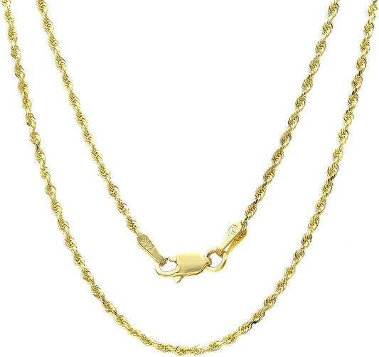 14K Yellow Gold Thin Rope Necklace
