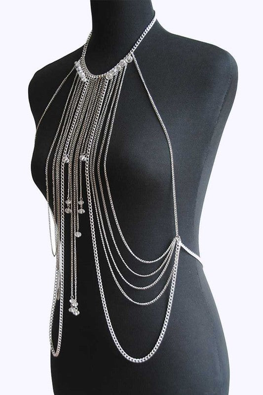 Silver Metal Layered Body Chain