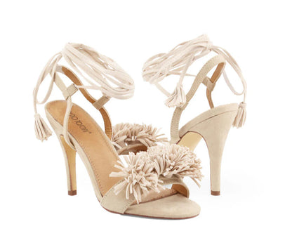 Arnaldo Toscani Fringe Strap Stilettos (Nude)