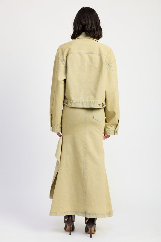 Asymmetric Maxi Ripped Skirt