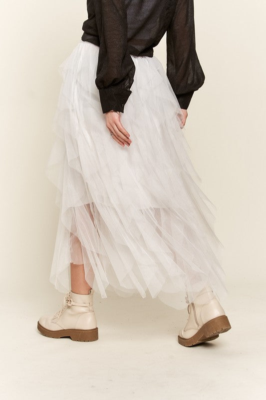 ADORA Ruffled Elastic Maxi Skirt