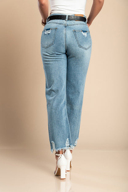 Women’s Cotton Ripped Camo Pocket Denim