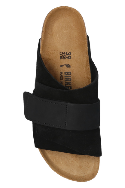 BIRKENSTOCK Kyoto Nubuck-Suede Leather Sandals (Black)