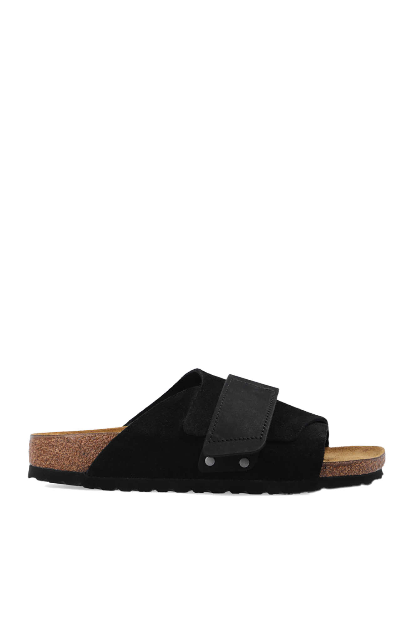 BIRKENSTOCK Kyoto Nubuck-Suede Leather Sandals (Black)