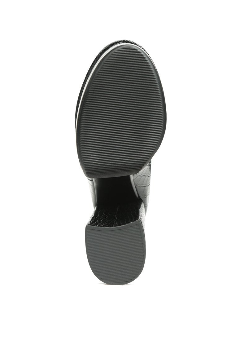 Croc Faux Leather Platform Boots