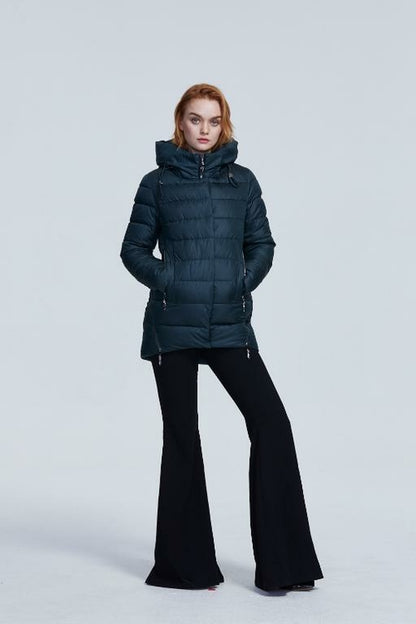 Cotton Padded Long Puffer Jacket with Hood