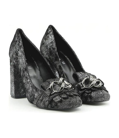Made in Italia "Enrica" Fringed Pumps (Black)