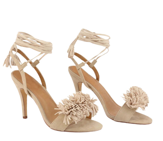 Arnaldo Toscani Fringe Strap Stilettos (Nude)